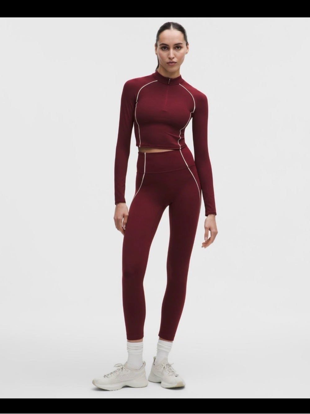 25. Lululemon NWT size 8 wunder train crop long sleeve half zip - Picture 2 of 6